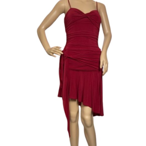 BCBG Maxazria Deep Red Ruched Dress - Picture 2 of 7